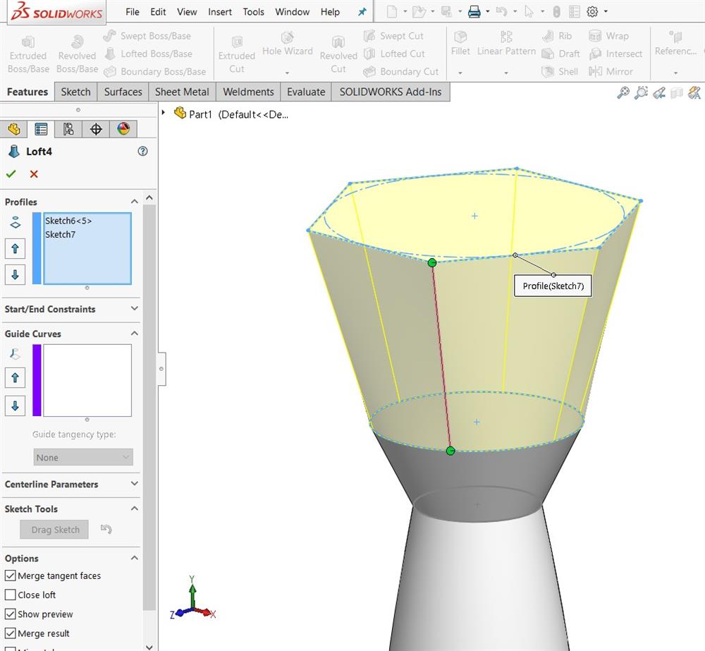 ترسیم گل پیچ با استفاده از دستور Loft در نرم&zwnj;افزار سالیدورکس